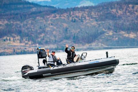 Kelowna RCMP boat on Okanagan Lake