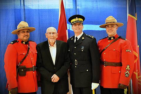 Award recipients with Maple Ridge RCMP OIC Supt. Guay