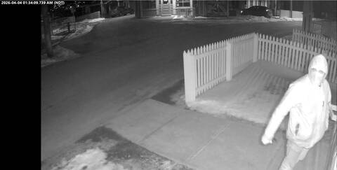Surveillance image of suspect in attempted break and enter at Bonavista cannabis store