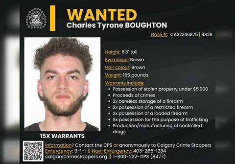 Wanted poster from Calgary Police Service