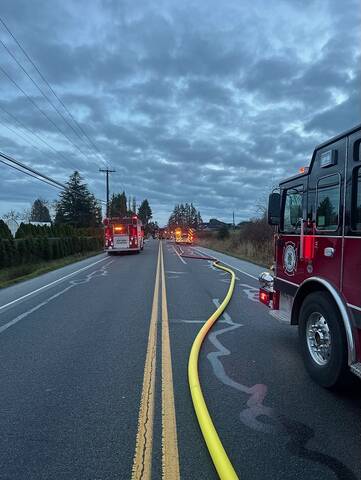 Township of Langley Fire trucks on scene