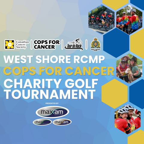 Poster for the West Shore RCMP Cops for Cancer Charity Golf Tournament