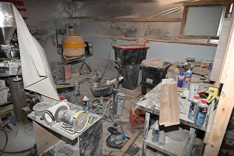 Inside the residence where a clandestine laboratory was dismantled by police in St-Lin-Laurentides.