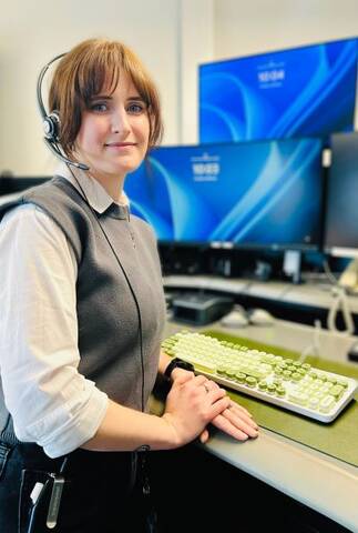 Angela at the Island District 9-1-1 Dispatch Centre