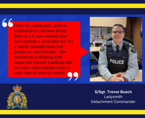 Quote card graphic with a photo of Staff Sergeant Trevor Busch and personalized quote