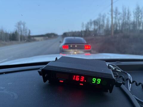 Radar unit showing excessive speed