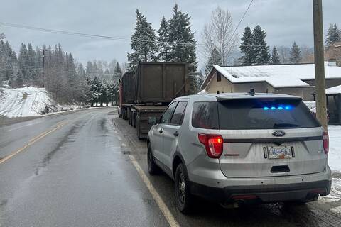 An unmarked BC Highway Patrol cruiser stopped this tractor-trailer for speeding. The driver failed the MAS test and the truck was impounded