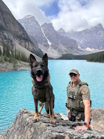 RCMP Police Dog Paskal with handler Cpl. Paul Cook