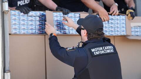 Photo of seized cigarettes