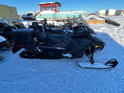 A snowmobile in the winter