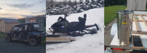 Stolen side-by-side, snowmobile and utility trailer from New Denmark, New Brunswick