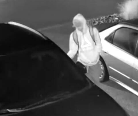 Suspect #2, reaching for car door.