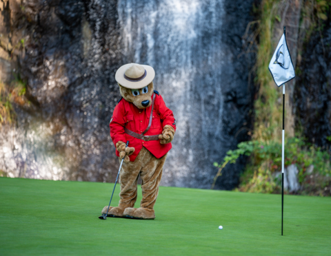 Safety Bear golfing