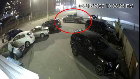 Surveillance video screenshot of pickup truck used in the kidnapping