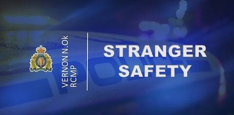 stock image blue background stranger safety in text