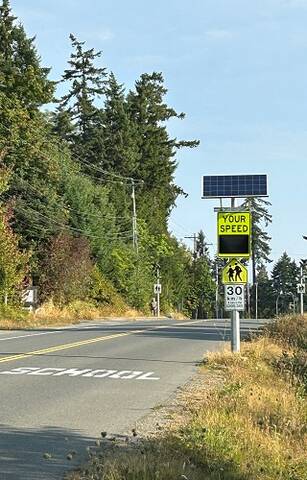 Yellow school zone sign