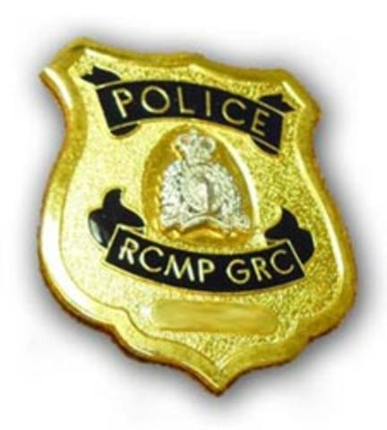 Here is a picture of an RCMP badge.