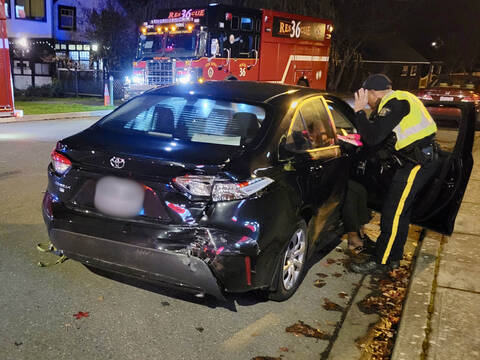 Officer at collision scene