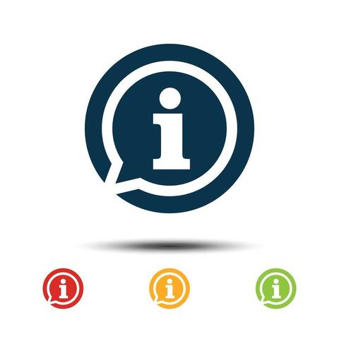 Cartoon image of the letter 'i' representing information.