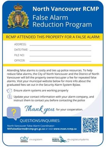 False Alarm Reduction Program sticker