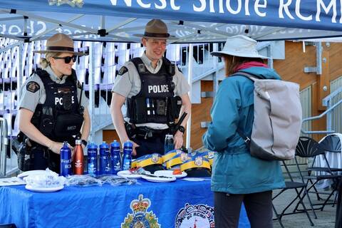 RCMP officers at community event
